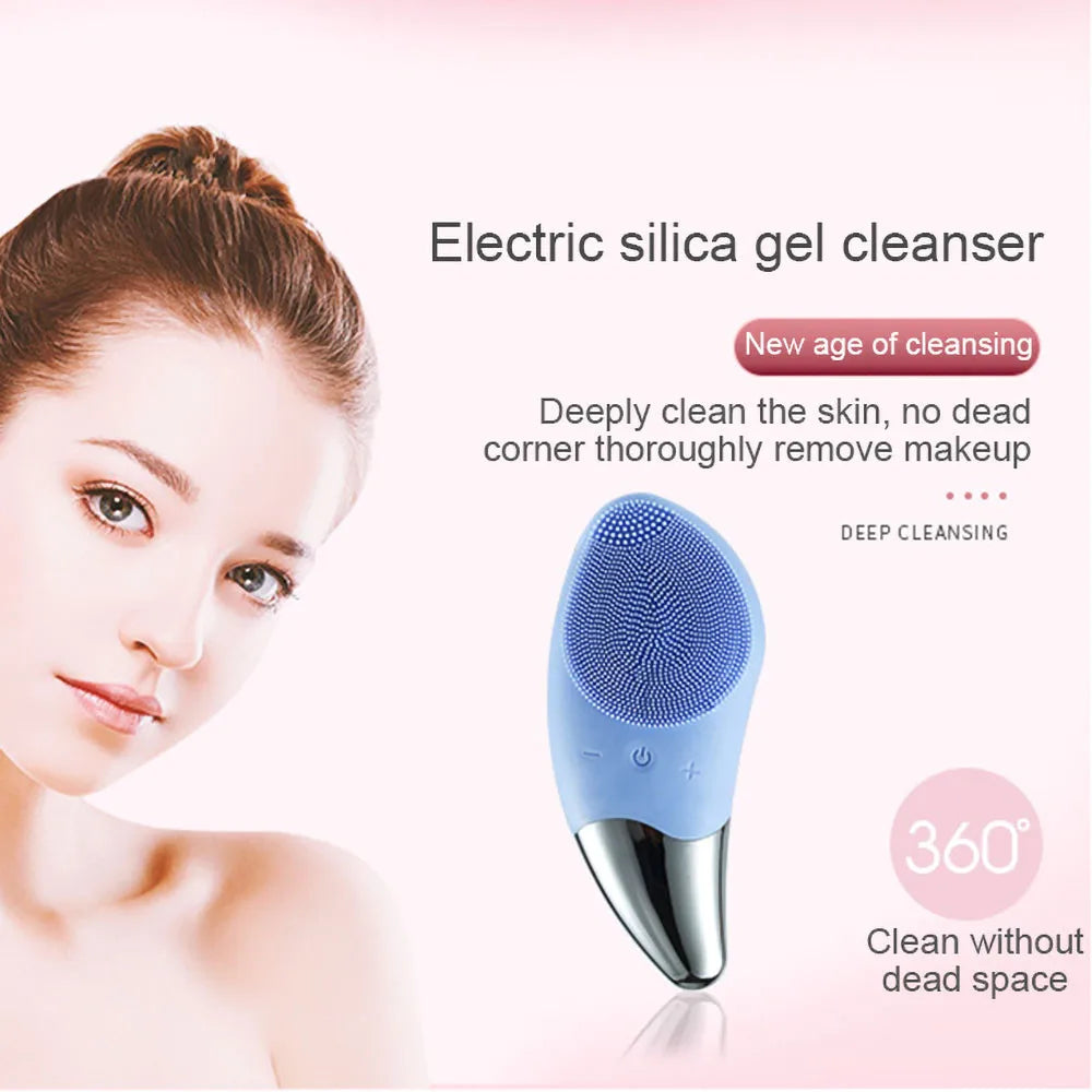 Ultrasonic Silicone Face Cleansing Massager