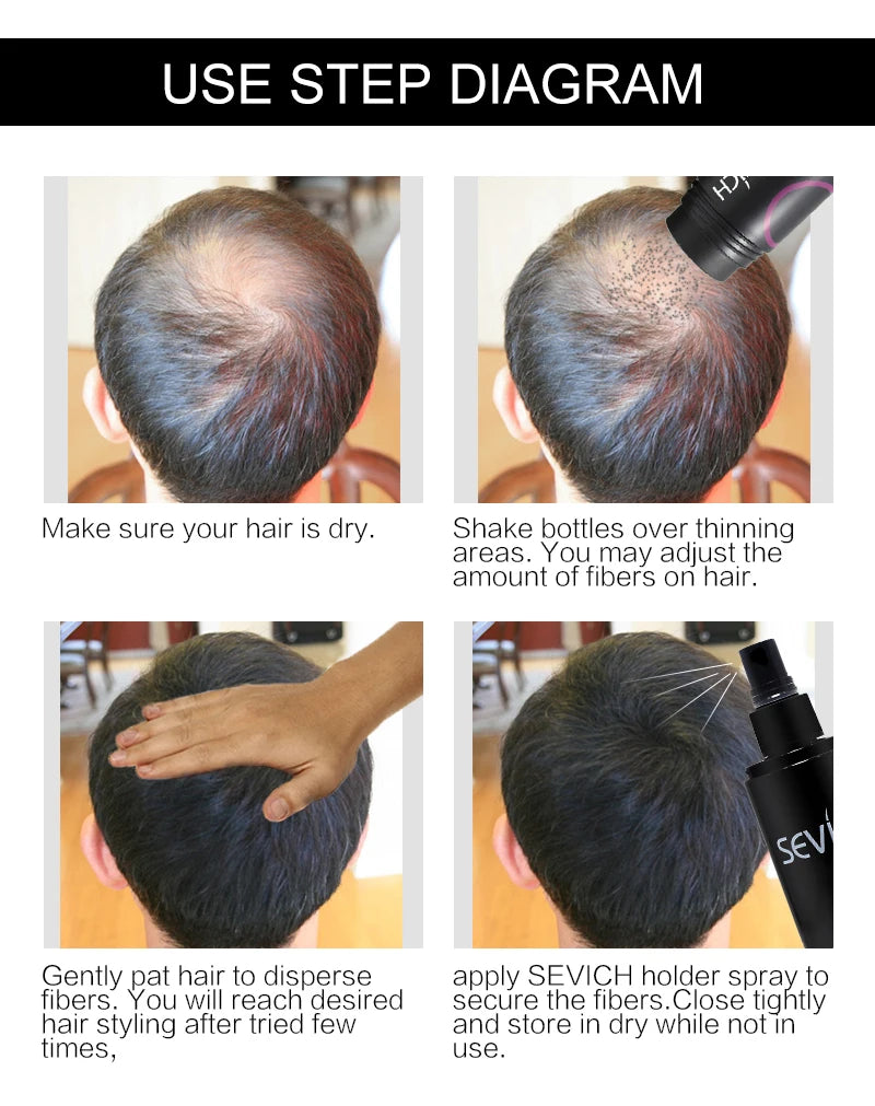 25g Keratin Hair Fibers Thickening Spray – Instant Hair Building Powder