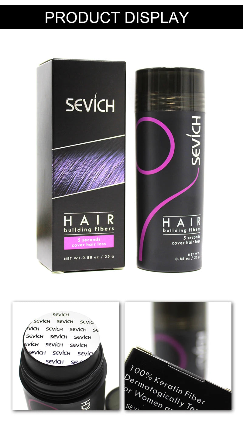 25g Keratin Hair Fibers Thickening Spray – Instant Hair Building Powder