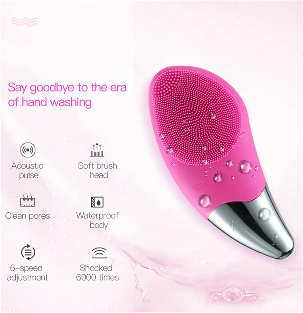 Ultrasonic Silicone Face Cleansing Massager