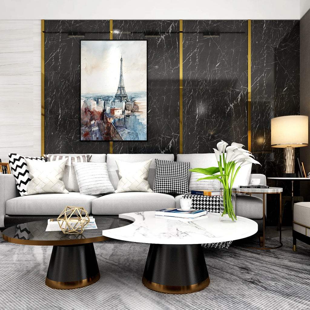 Marble Kitchen Wall Sticker – Waterproof Self-Adhesive Vinyl Film