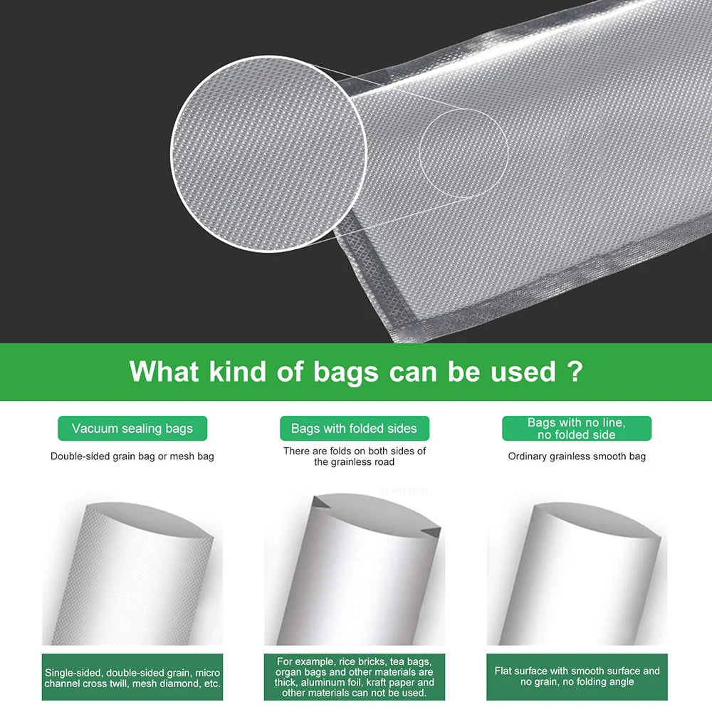 Food Vacuum Storage Bags – Keep Food Fresh Longer (500cm Roll)