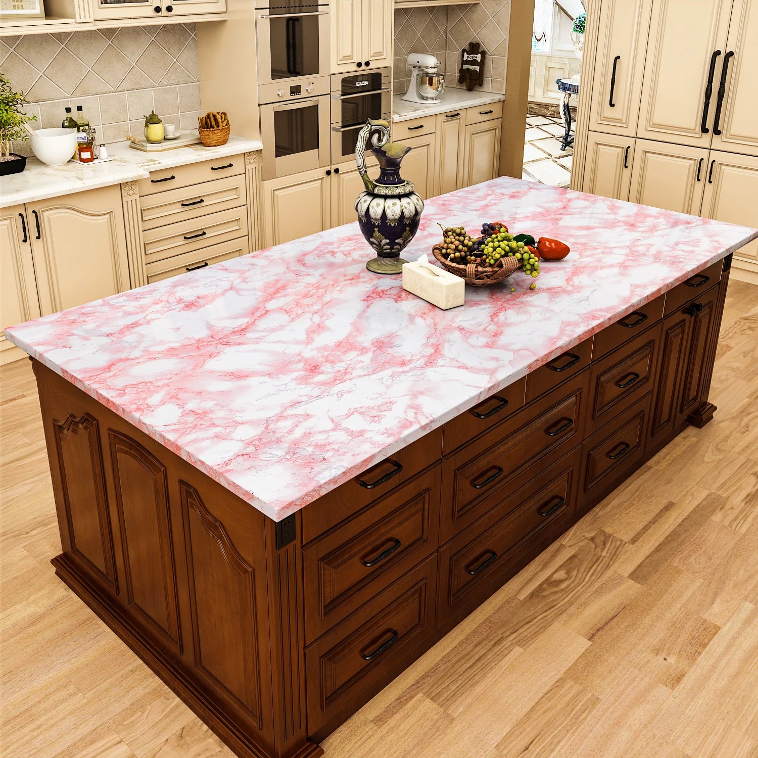 Marble Kitchen Wall Sticker – Waterproof Self-Adhesive Vinyl Film