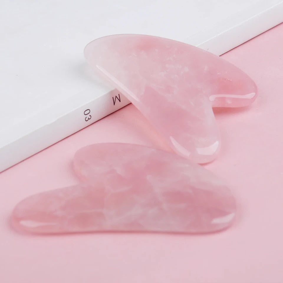Gua Sha Face Massager & Scraper Tool - Rose Pink