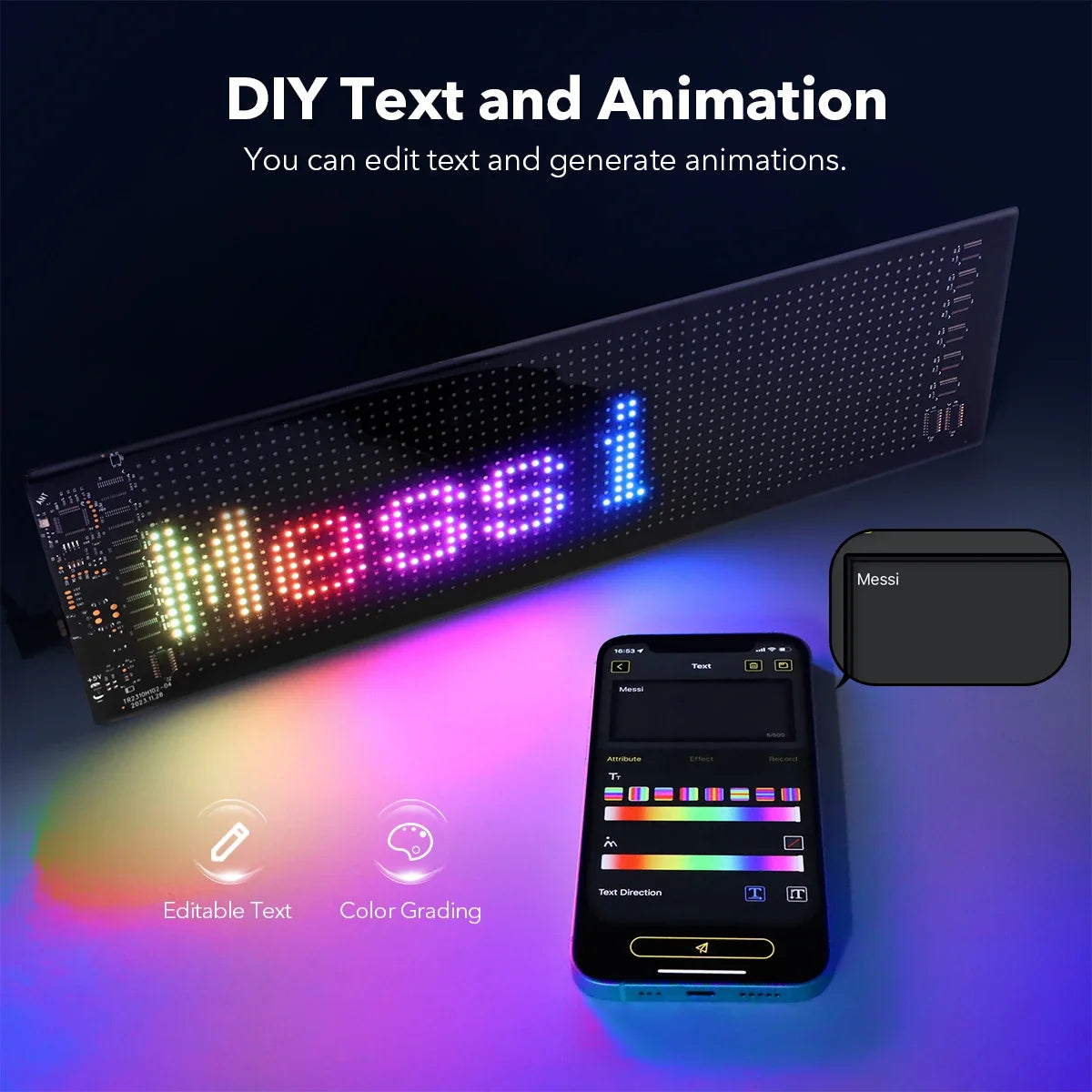 Smart Pixel LED Display Panel – Programmable Advertising Sign with APP Control