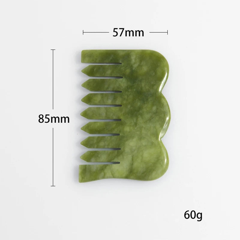 Natural Jade Comb & Gua Sha Board – Facial Massage & Body Scraping Tool