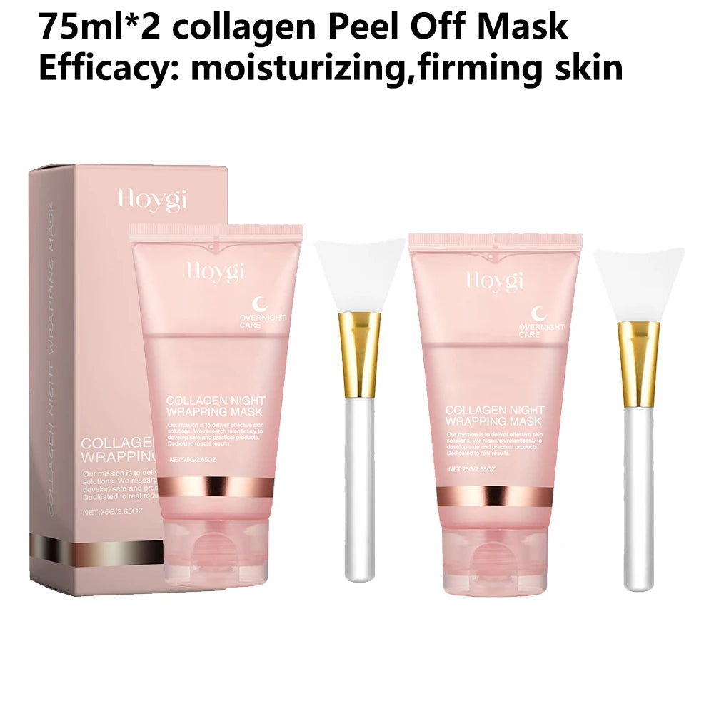 Collagen Peel-Off Face Mask + Kojic Acid & Turmeric Overnight Wrapping Mask