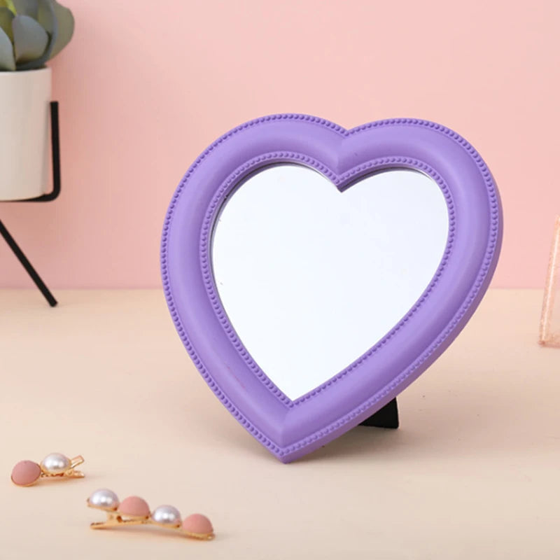 Heart-Shaped Decorative Cosmetic Mirror – Makeup & Room Decor