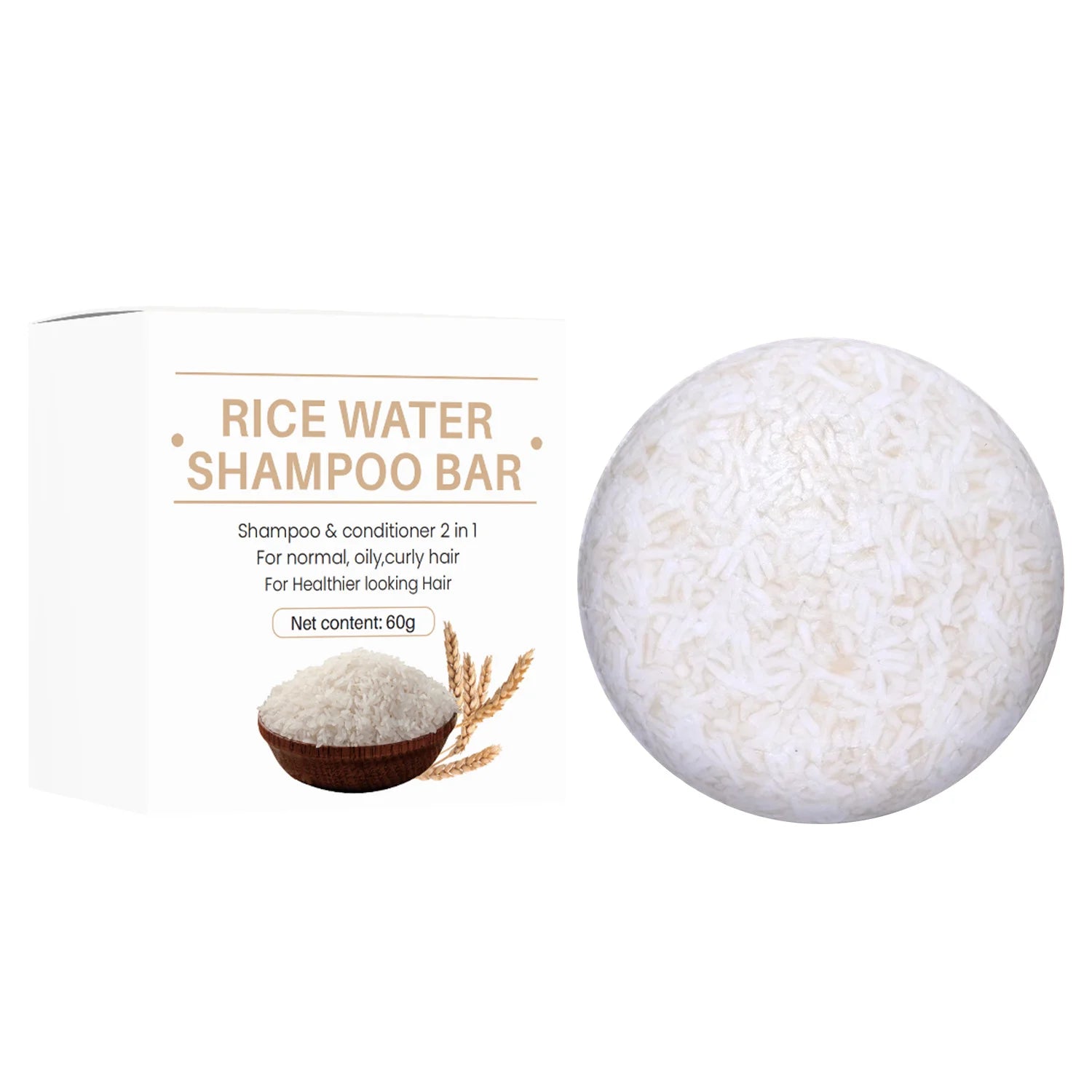 Organic Rice Water Shampoo Soap Bar – Nourishing & Anti-Hair Loss