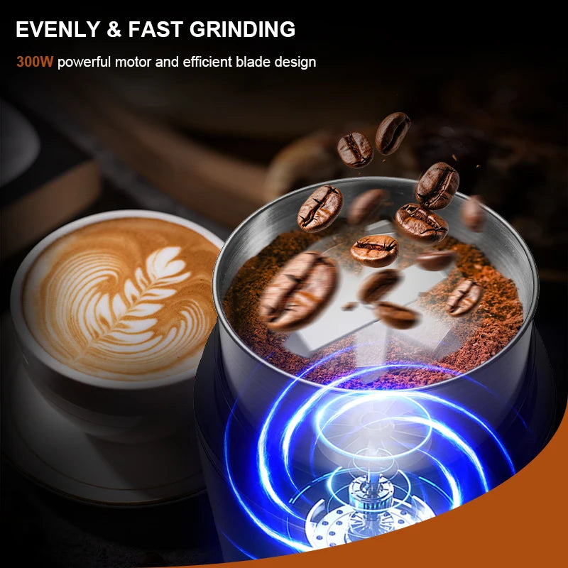 Electric Coffee & Spice Grinder 300W – Stainless Steel Cup