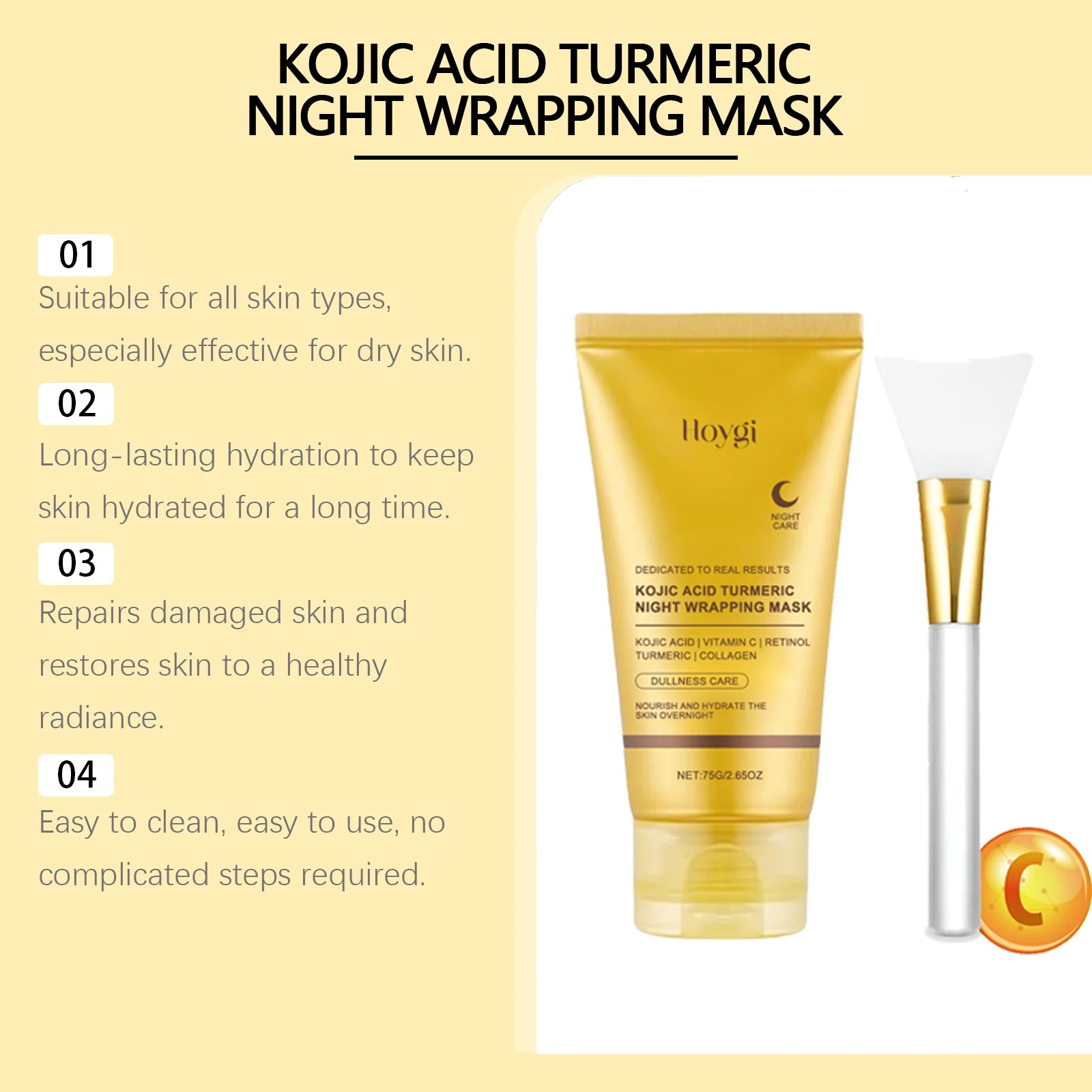 Collagen Peel-Off Face Mask + Kojic Acid & Turmeric Overnight Wrapping Mask