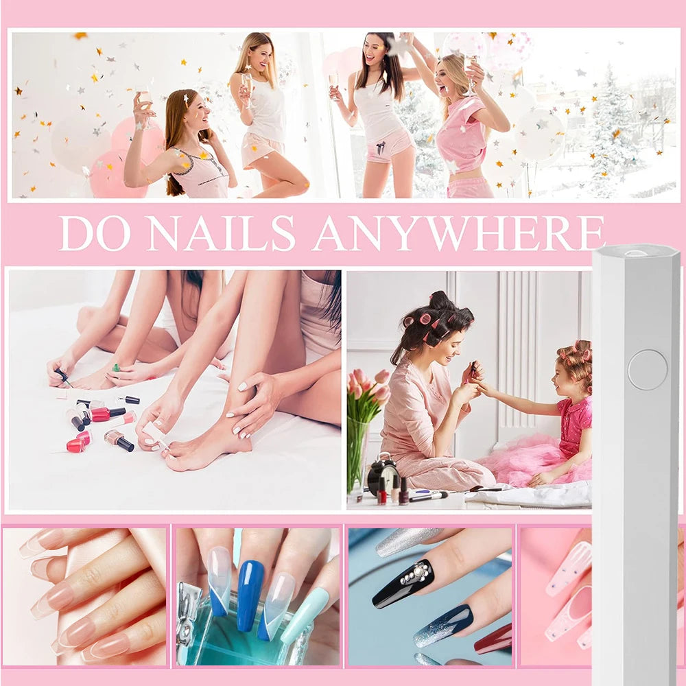 LINMANDA Mini UV LED Nail Lamp 3W – Handheld Gel Polish Nail Dryer