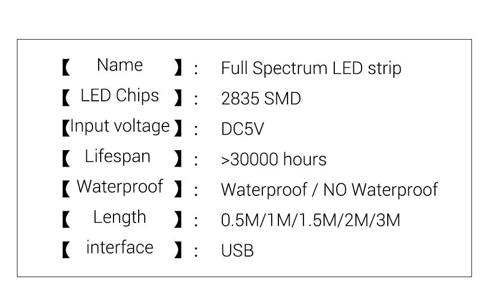 USB LED Grow Light Strip – Full Spectrum Plant Light 2m/3m for Vegetables & Seedlings