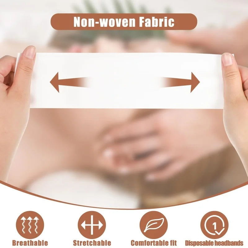Disposable Facial Headbands – Soft Non-Woven SPA & Salon