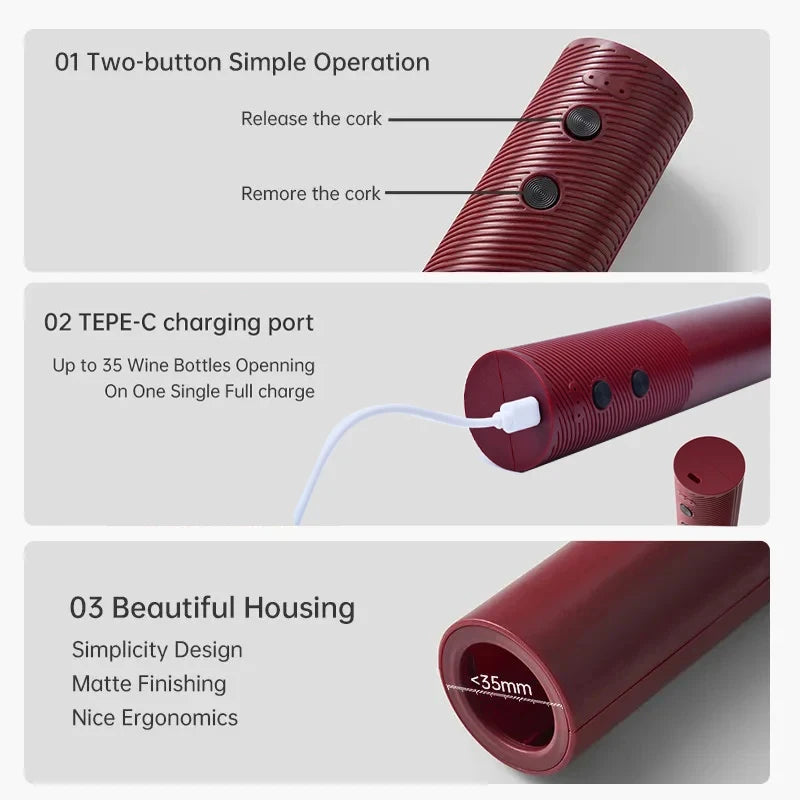 Electric Wine Bottle Opener & Corkscrew