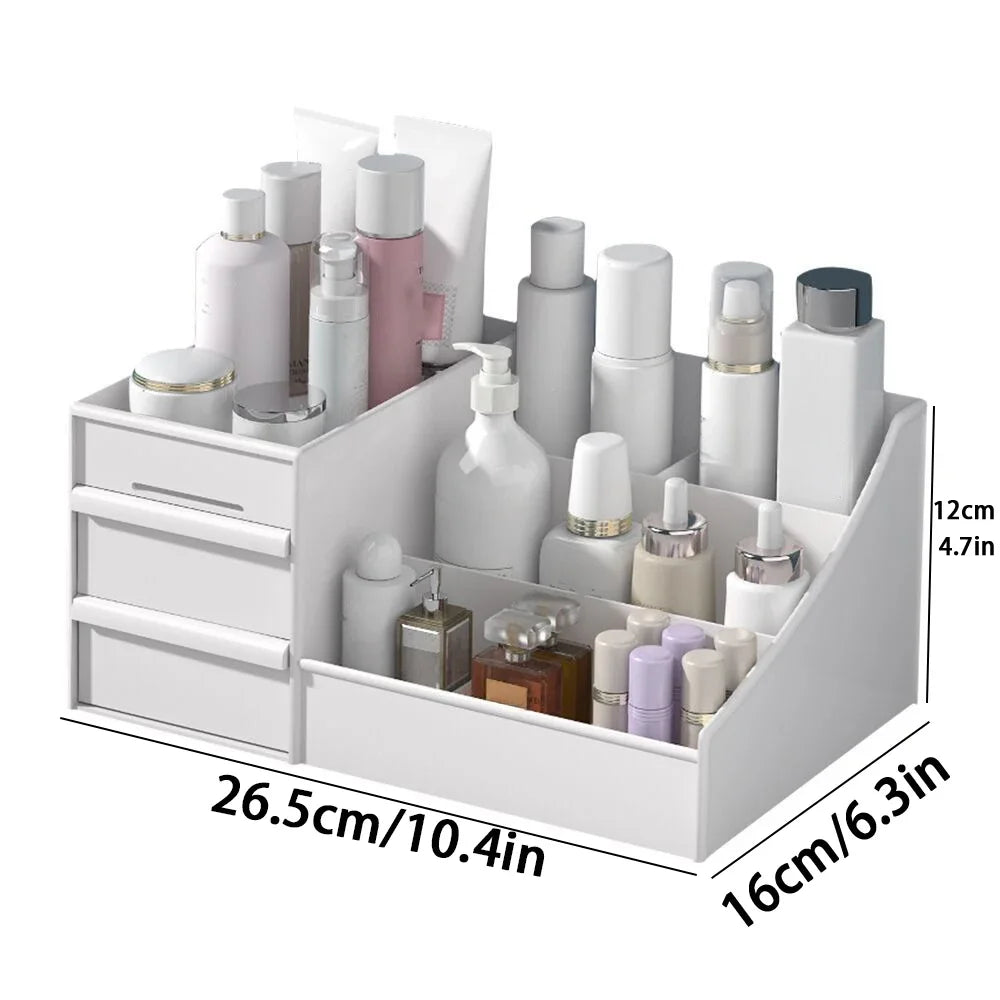 Bamboo Drawer Makeup Cabinet – Desktop Cosmetic Storage Rack