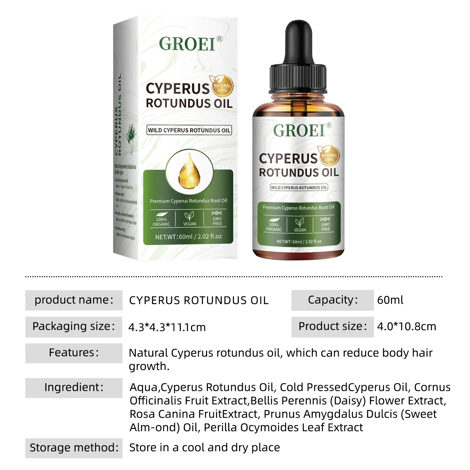 Painless Hair Removal Inhibitor Oil – Body & Skin Care