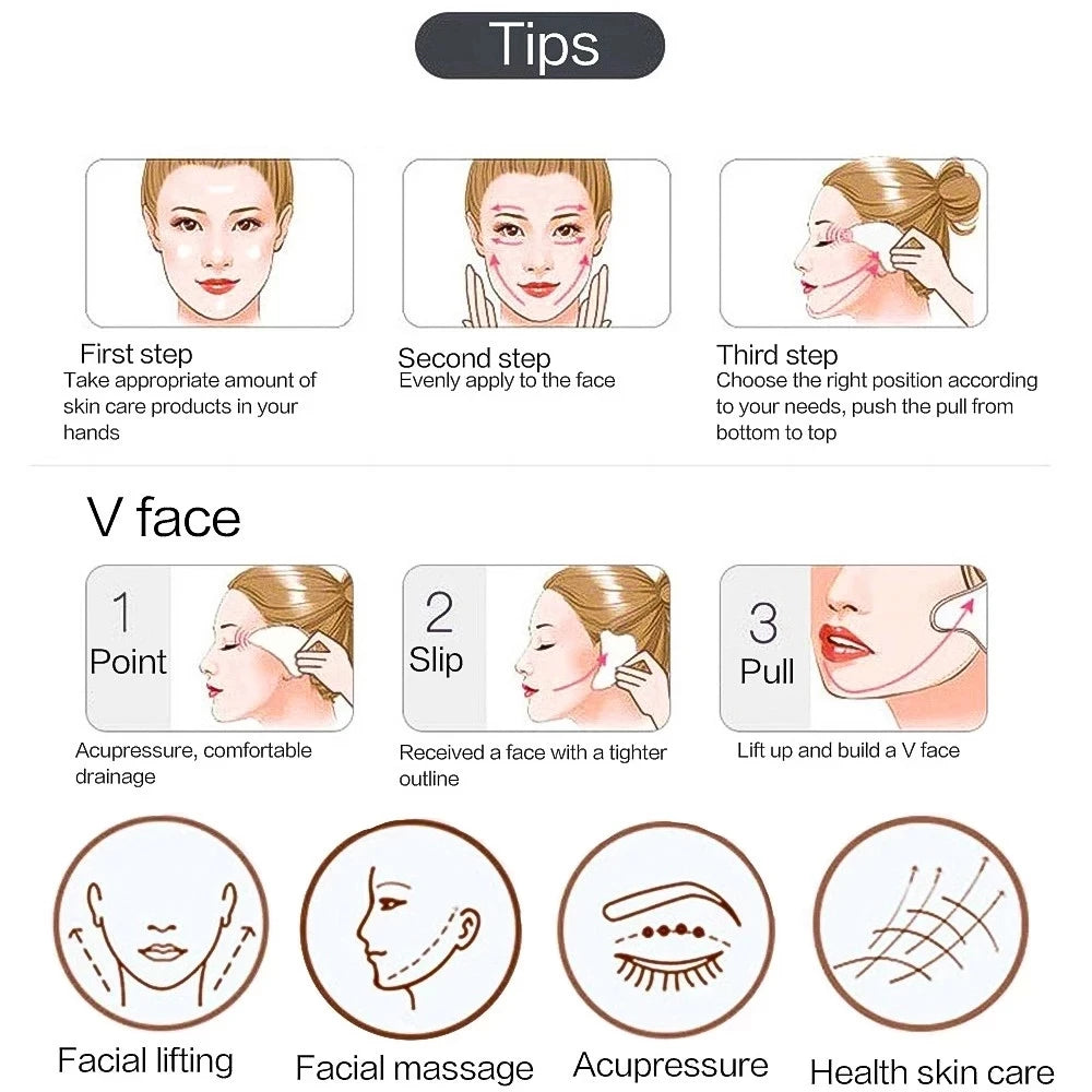 Gua Sha Face Massager & Scraper Tool - Rose Pink