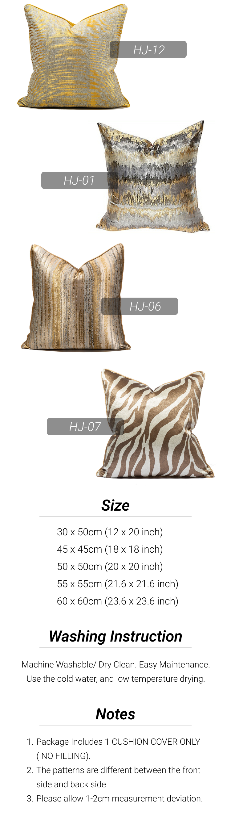 Luxury Golden Throw Cushion Cover