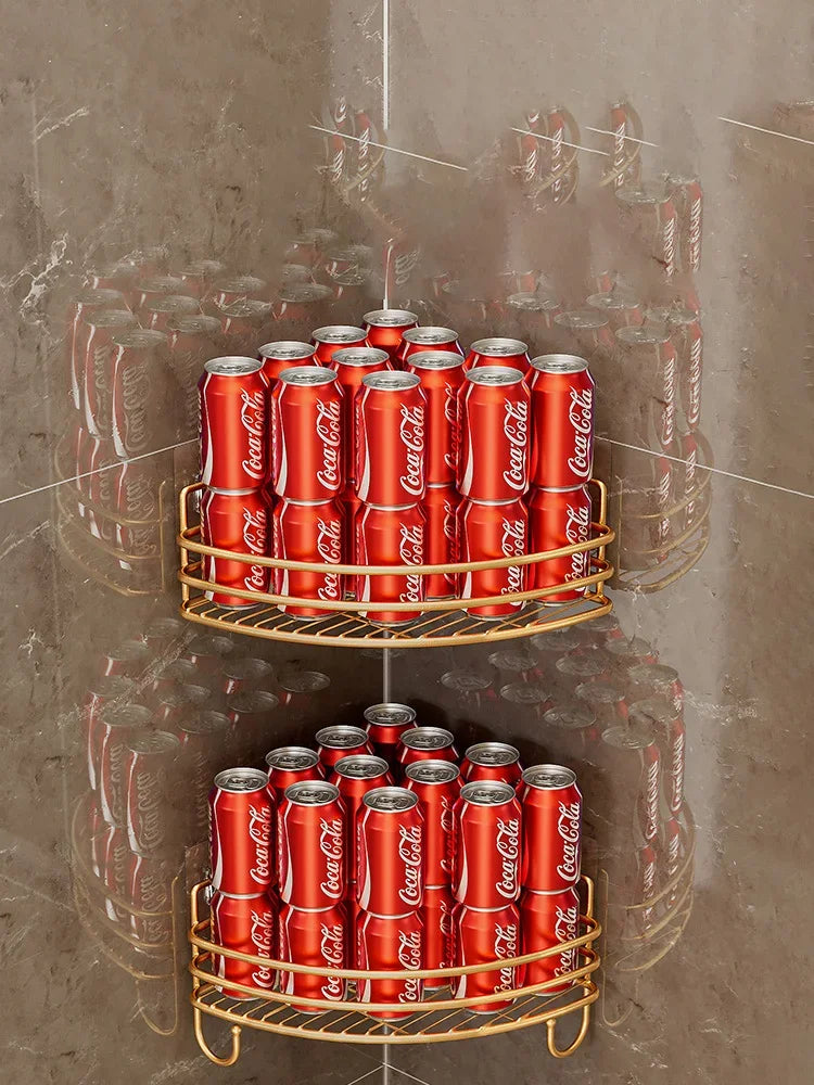 Bathroom Corner Shower Storage Rack – Wall Mounted Triangle Shelf