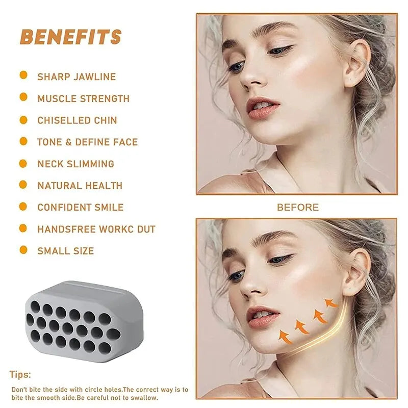 Silicone Jaw Exerciser & Facial Toner – Double Chin Reducer (2pk)
