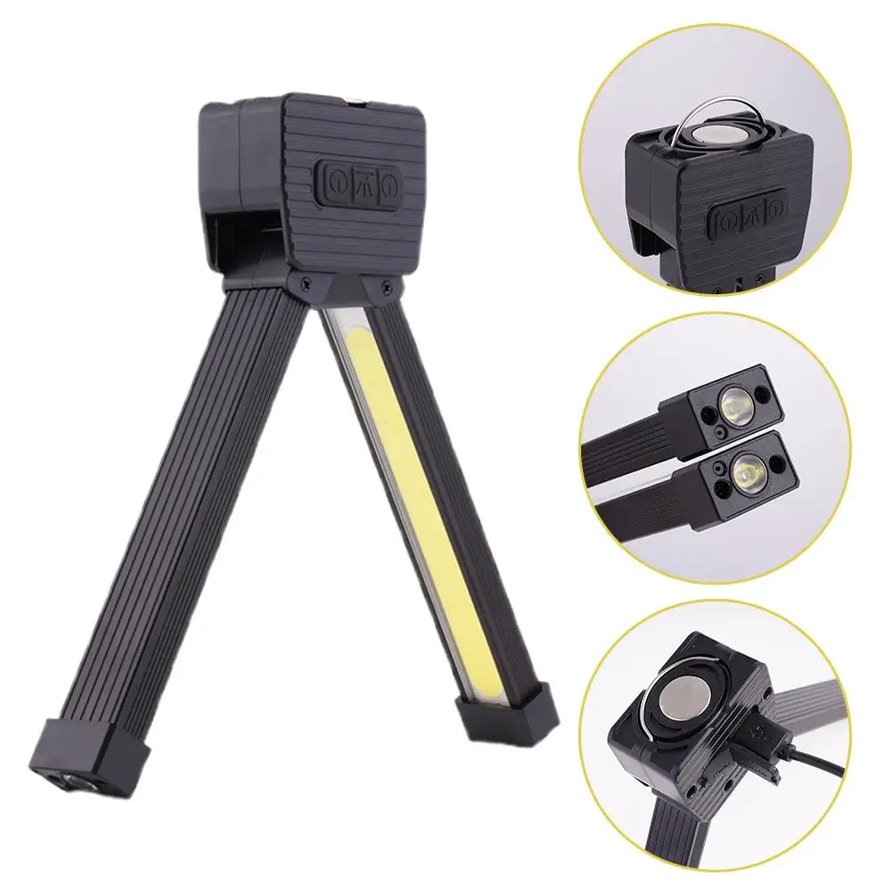 Portable Magnetic LED Worklight - 7 Dimming Levels, Foldable & Waterproof