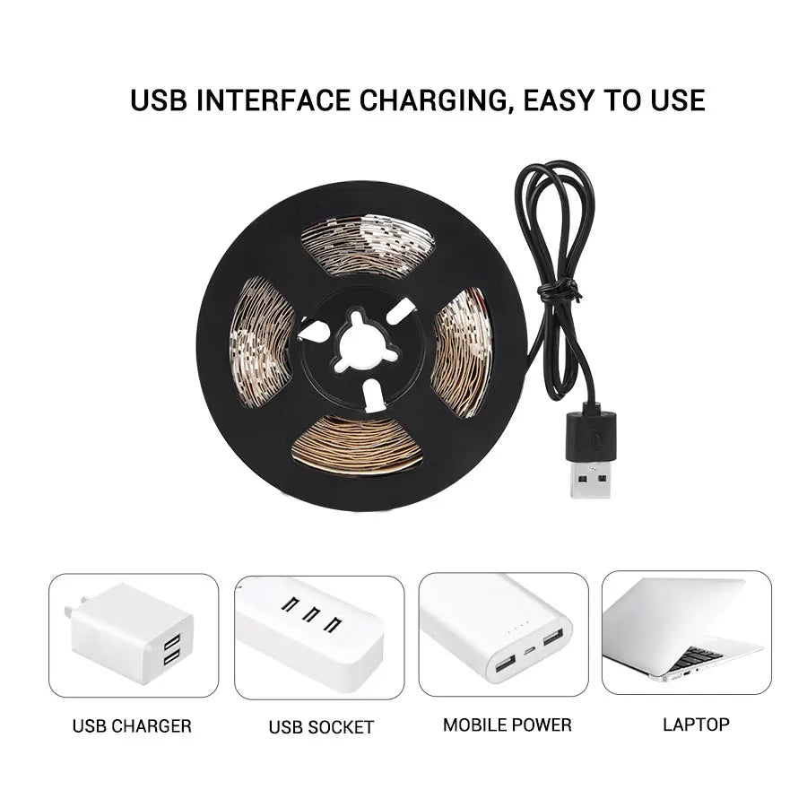 USB LED Grow Light Strip – Full Spectrum Plant Light 2m/3m for Vegetables & Seedlings