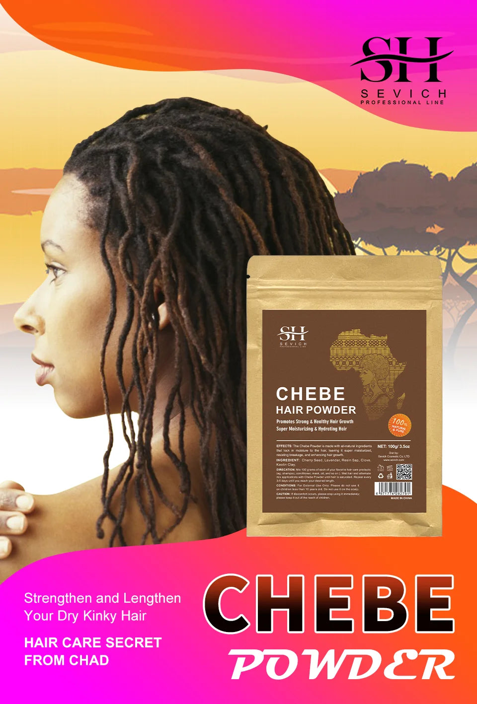 Chebe Anti-Hair Loss Set – Traction Alopecia Treatment Shampoo & Conditioner