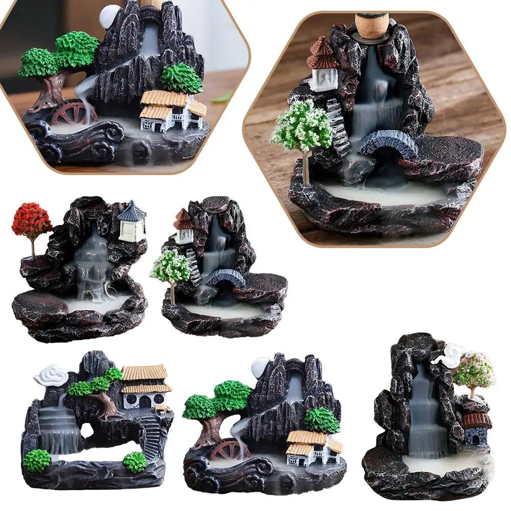 Backflow Incense Burner Waterfall – Aromatherapy Home Decor with Incense Cones