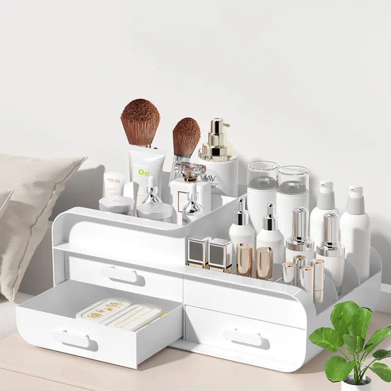 Bamboo Drawer Makeup Cabinet – Desktop Cosmetic Storage Rack