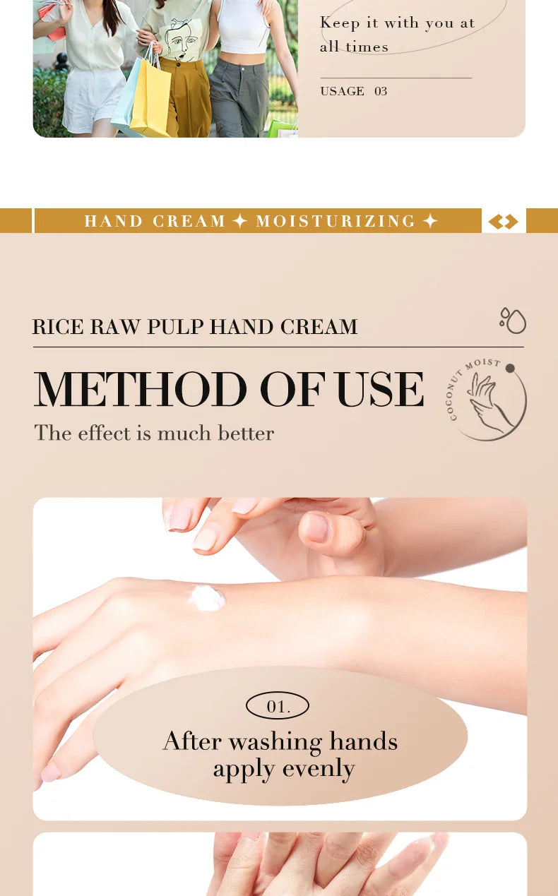 White Rice Hand Cream – Moisturising & Brightening