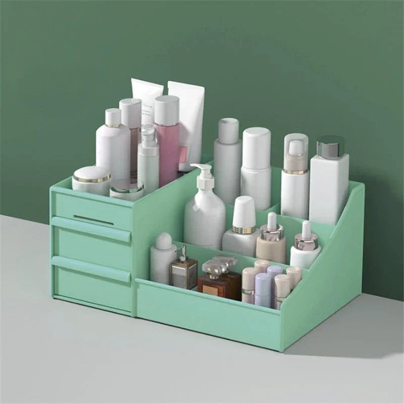 Bamboo Drawer Makeup Cabinet – Desktop Cosmetic Storage Rack