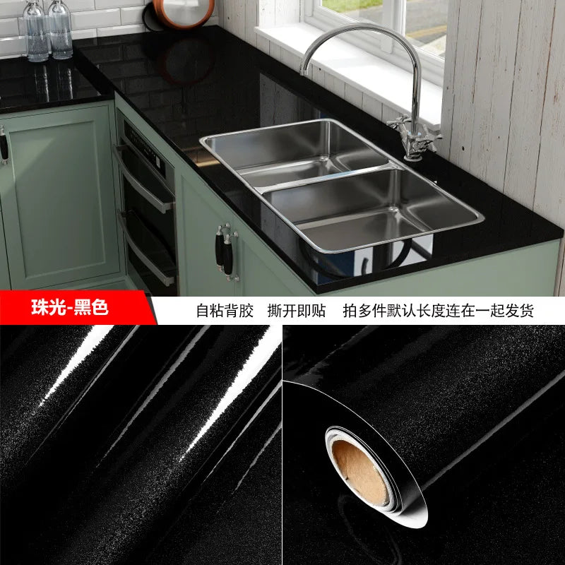 Marble Kitchen Wall Sticker – Waterproof Self-Adhesive Vinyl Film