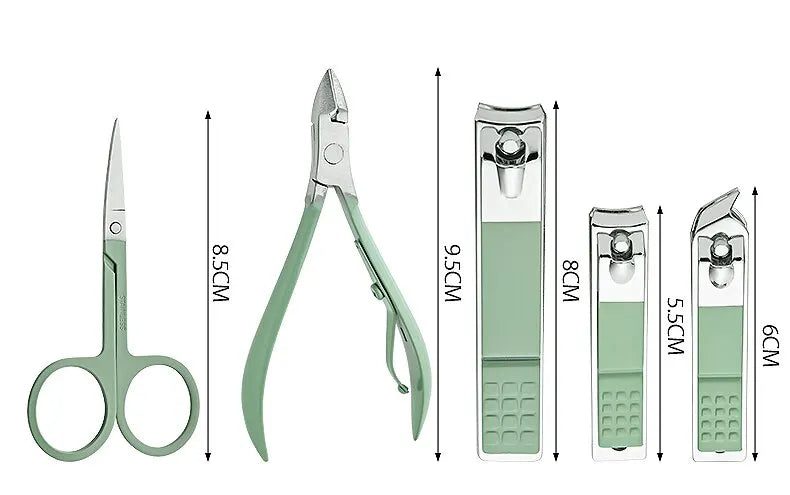 16pc Stainless Steel Nail Clipper & Manicure Set with Folding Bag