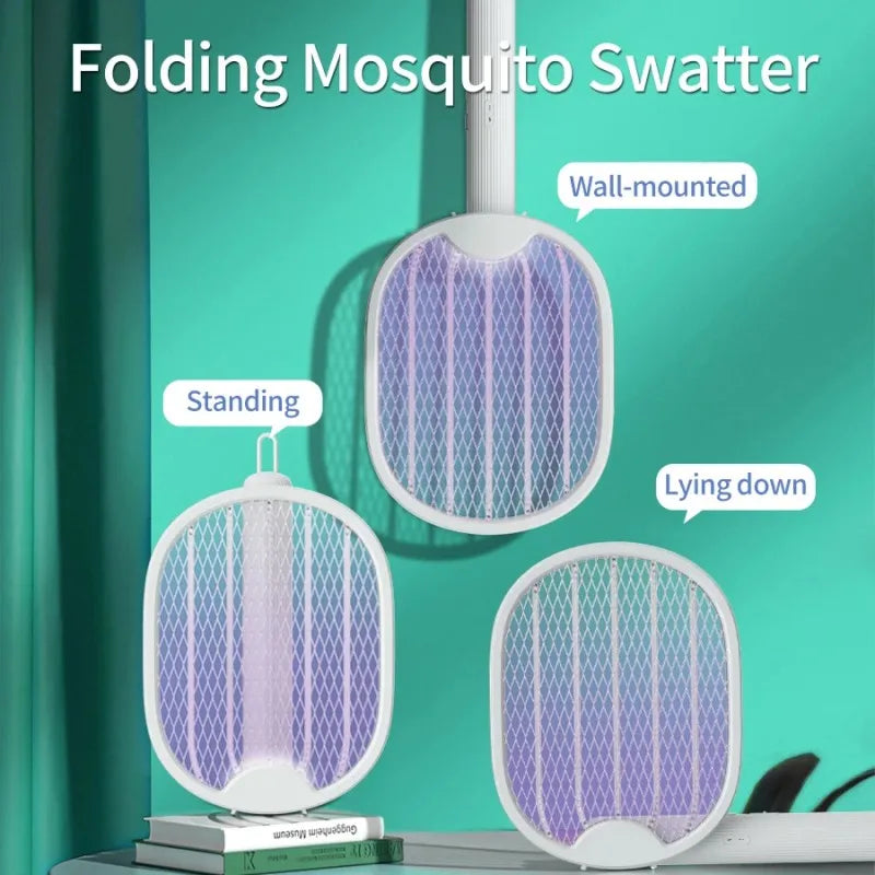 Foldable Electric Mosquito Killer Racket – USB Rechargeable UV Bug Zapper