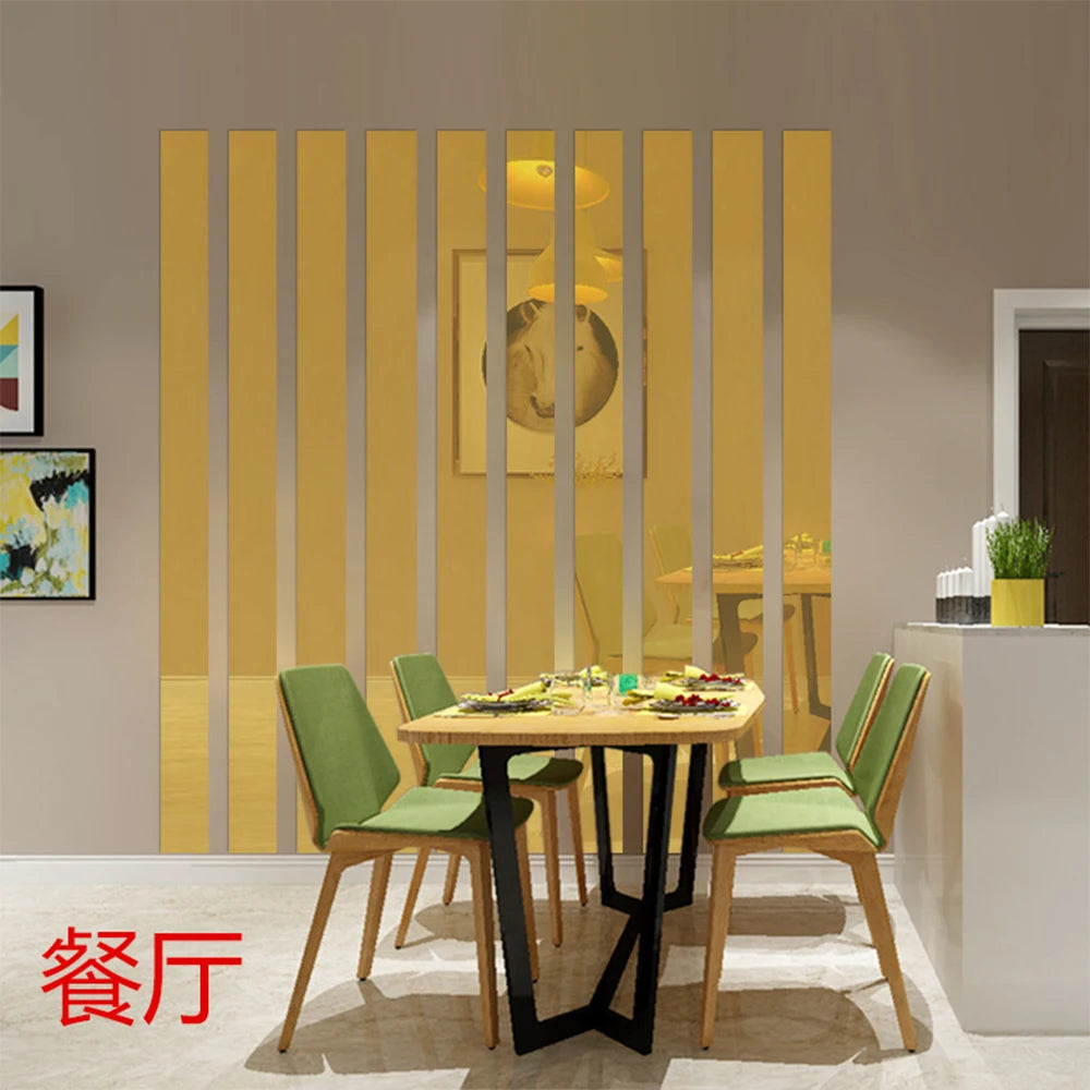 10/20pc DIY Acrylic Mirror Wall Stickers – TV Background & Room Art Decor