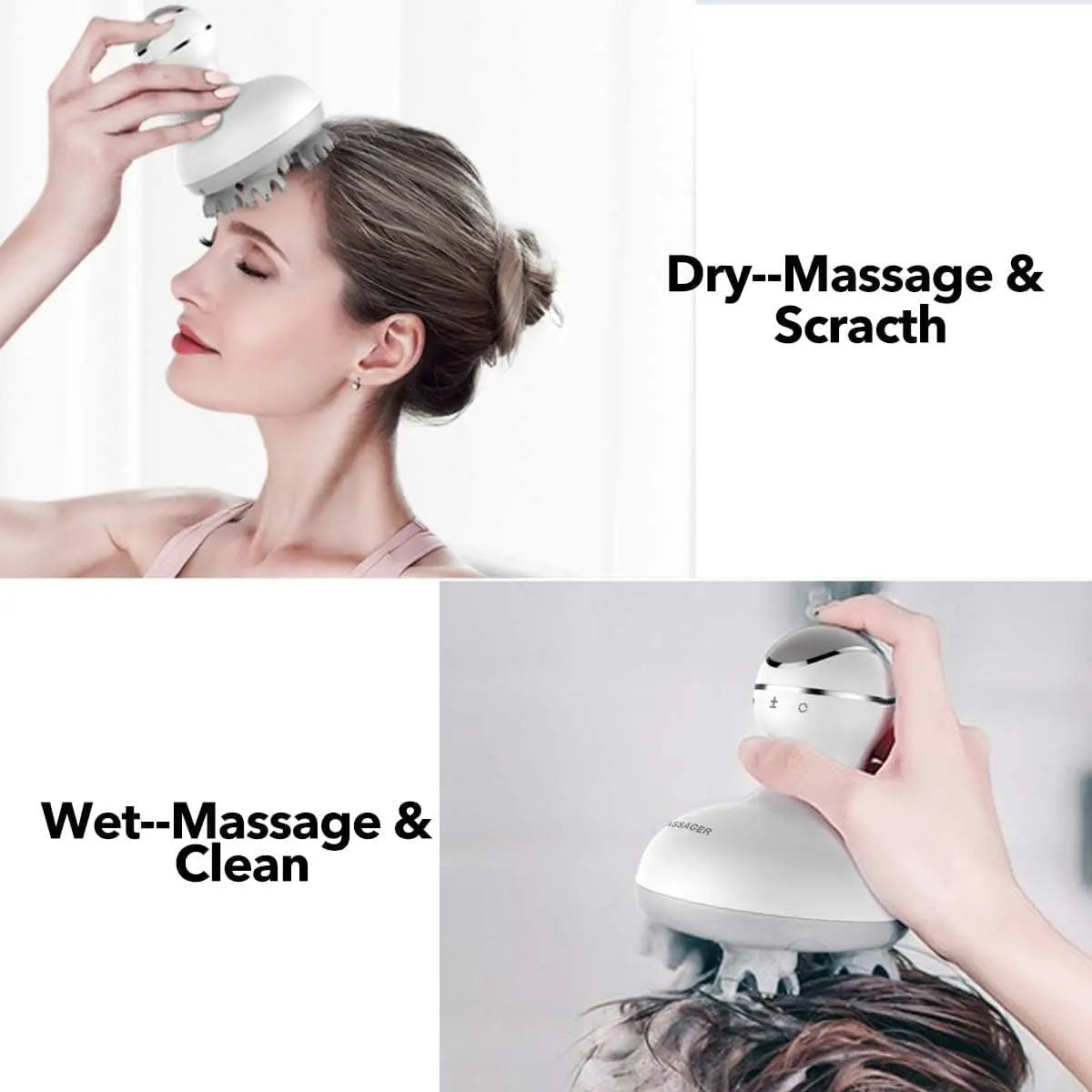 Cordless Scalp Massager – 4 Interchangeable Heads, Hair Growth