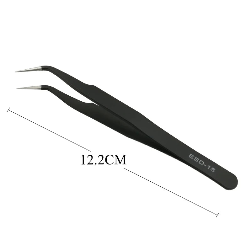 Professional Eyelash Extension Tweezers with Fiber Tips