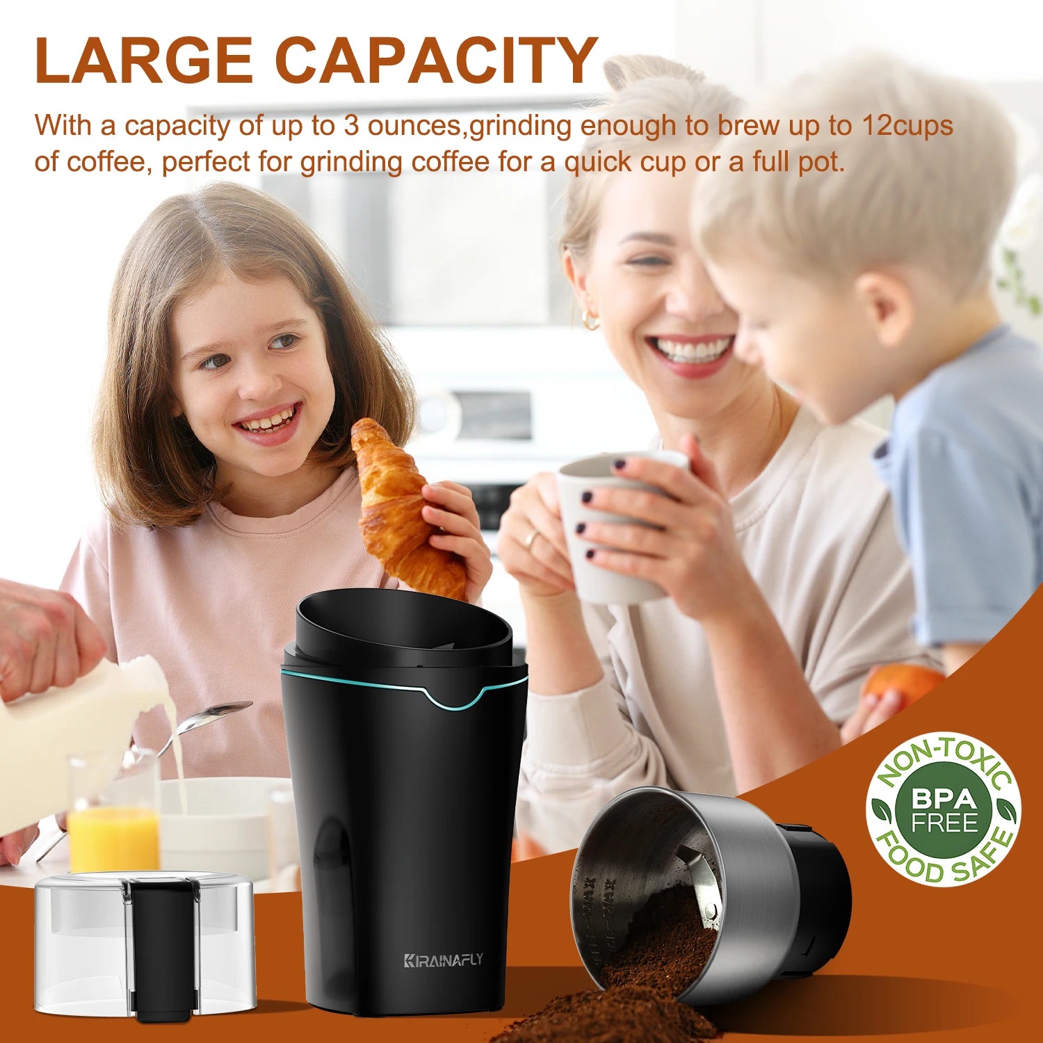 Electric Coffee & Spice Grinder 300W – Stainless Steel Cup