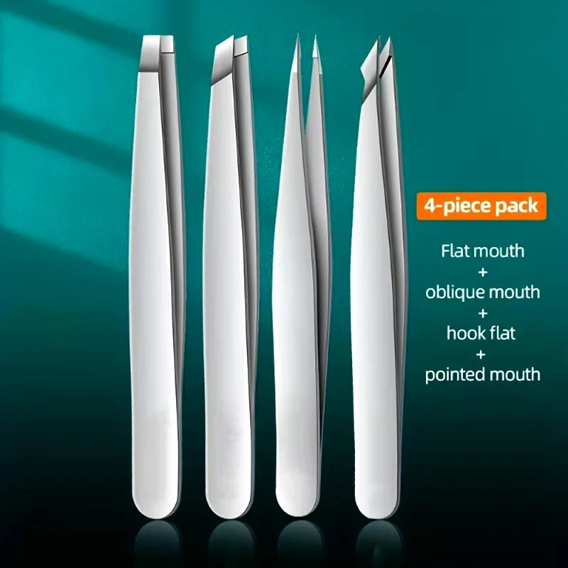 Stainless Steel Eyebrow Tweezers – Precision Slanted Tip