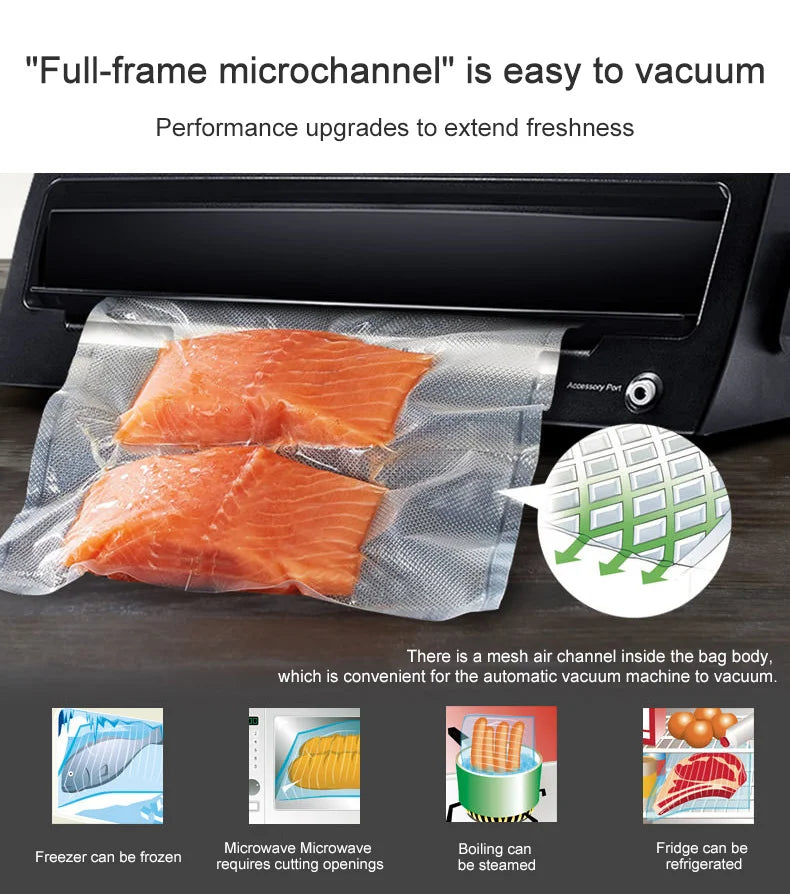 Food Vacuum Sealer Bags – BPA-Free Storage Roll (20cm x 500cm)