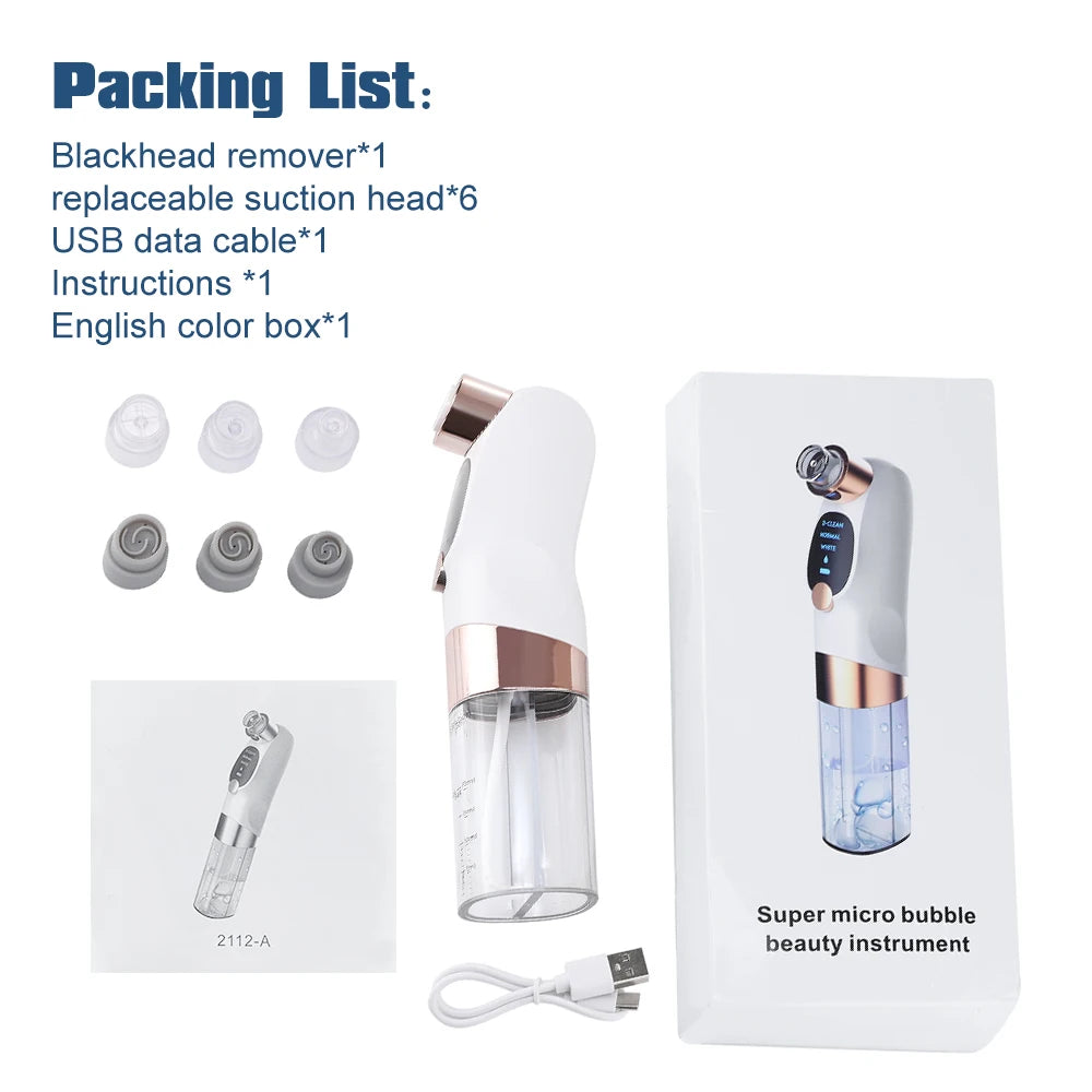 Small Bubble Blackhead Remover Pore Vacuum – 6 Suction Heads