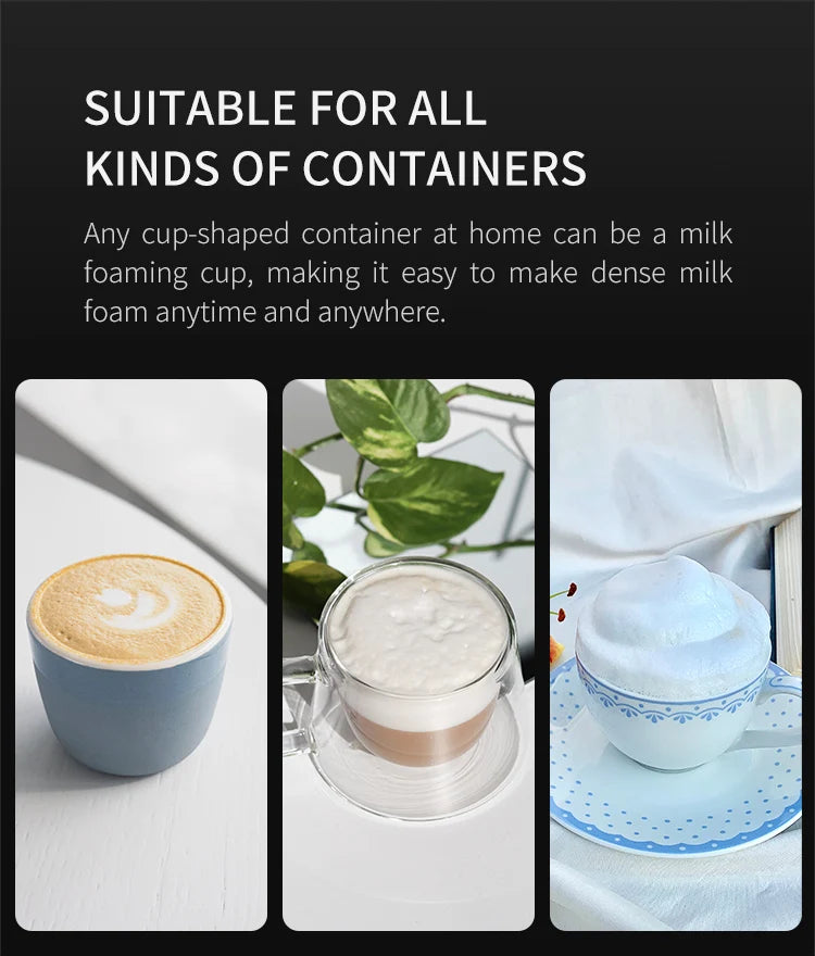 Rechargeable Handheld Milk Frother – Foam Maker for Lattes & Coffee