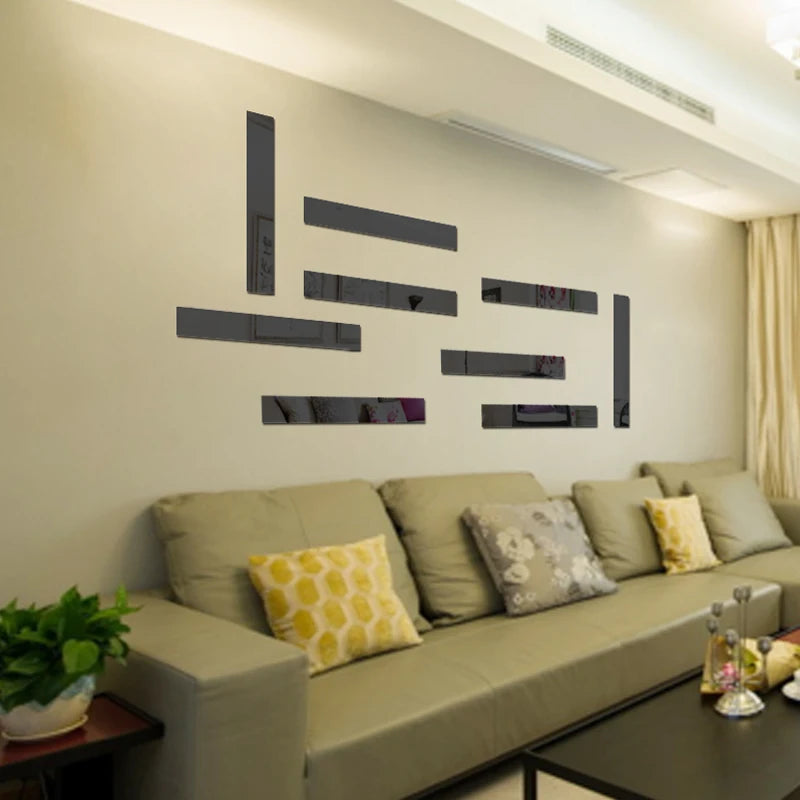 10/20pc DIY Acrylic Mirror Wall Stickers – TV Background & Room Art Decor