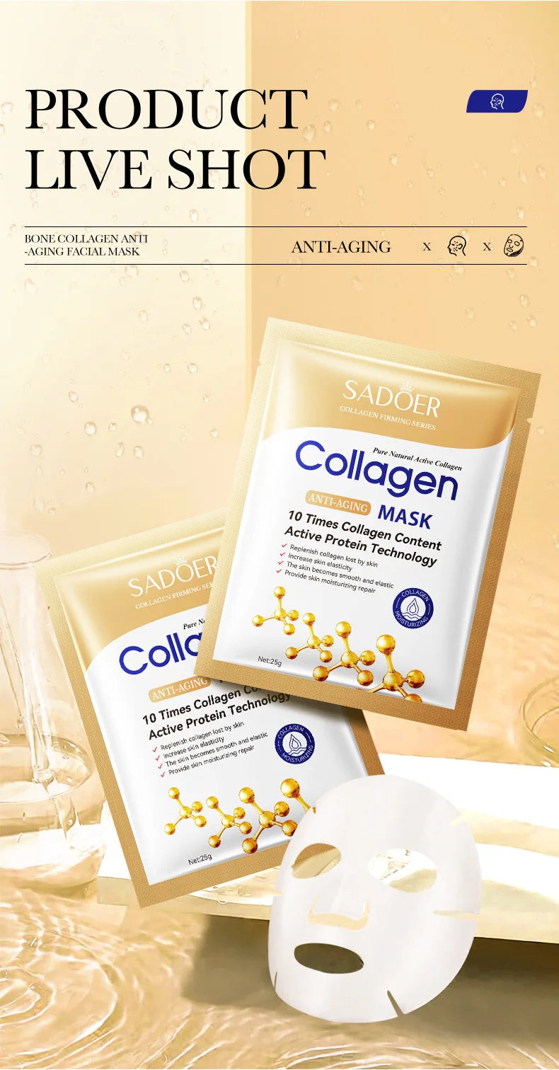 Collagen Face Masks – Moisturising & Firming (10 Pack)