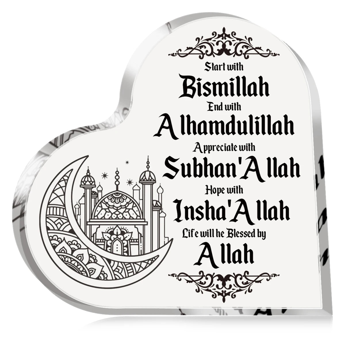 Eid Mubarak Acrylic Desktop Ornament – Islamic Ramadan Home & Office Decoration