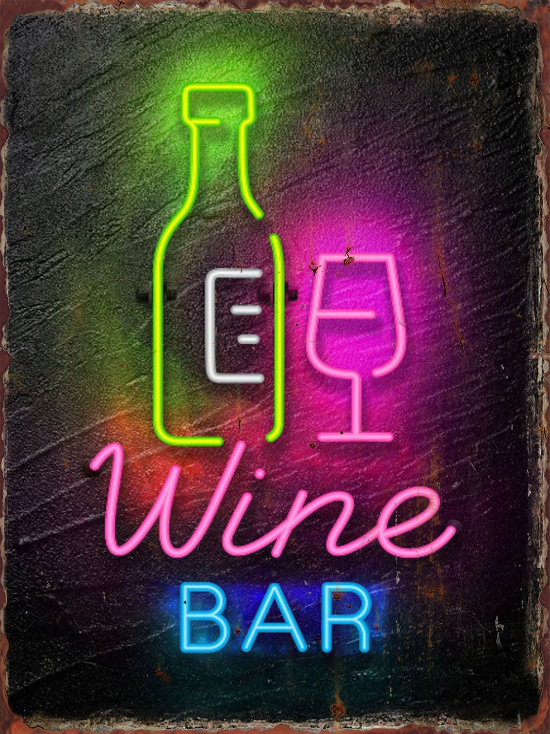 Vintage Neon Food Metal Tin Sign – Restaurant, Bar & Club Wall Decor Plaque