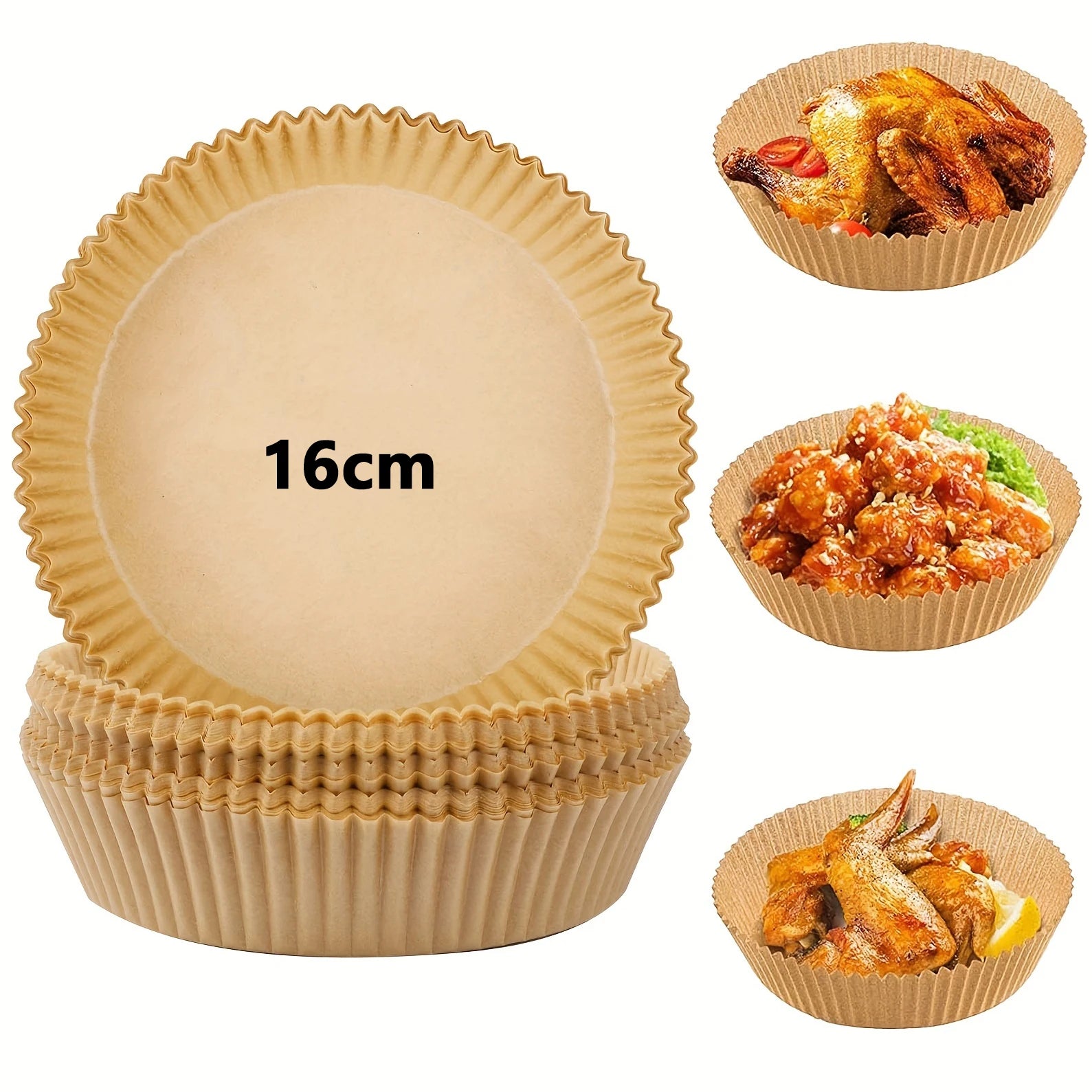 Air Fryer Disposable Paper Liners – Non-Stick (30/50/100 Pack)