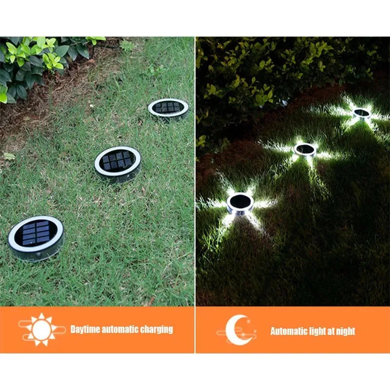 Solar Outdoor Wall Light – 8 Modes Waterproof Round Petal Garden & Fence Lamp