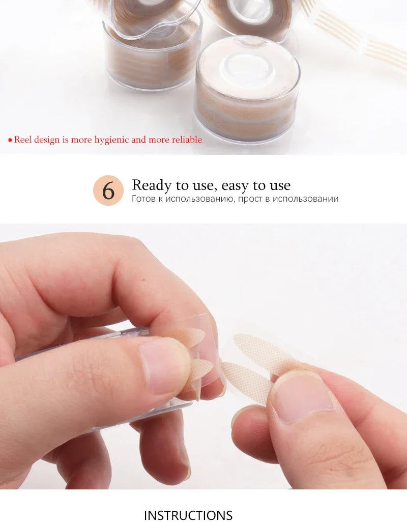 600pc Double Fold Eyelid Tape – Invisible Self-Adhesive Eye Lash Shadow Patch